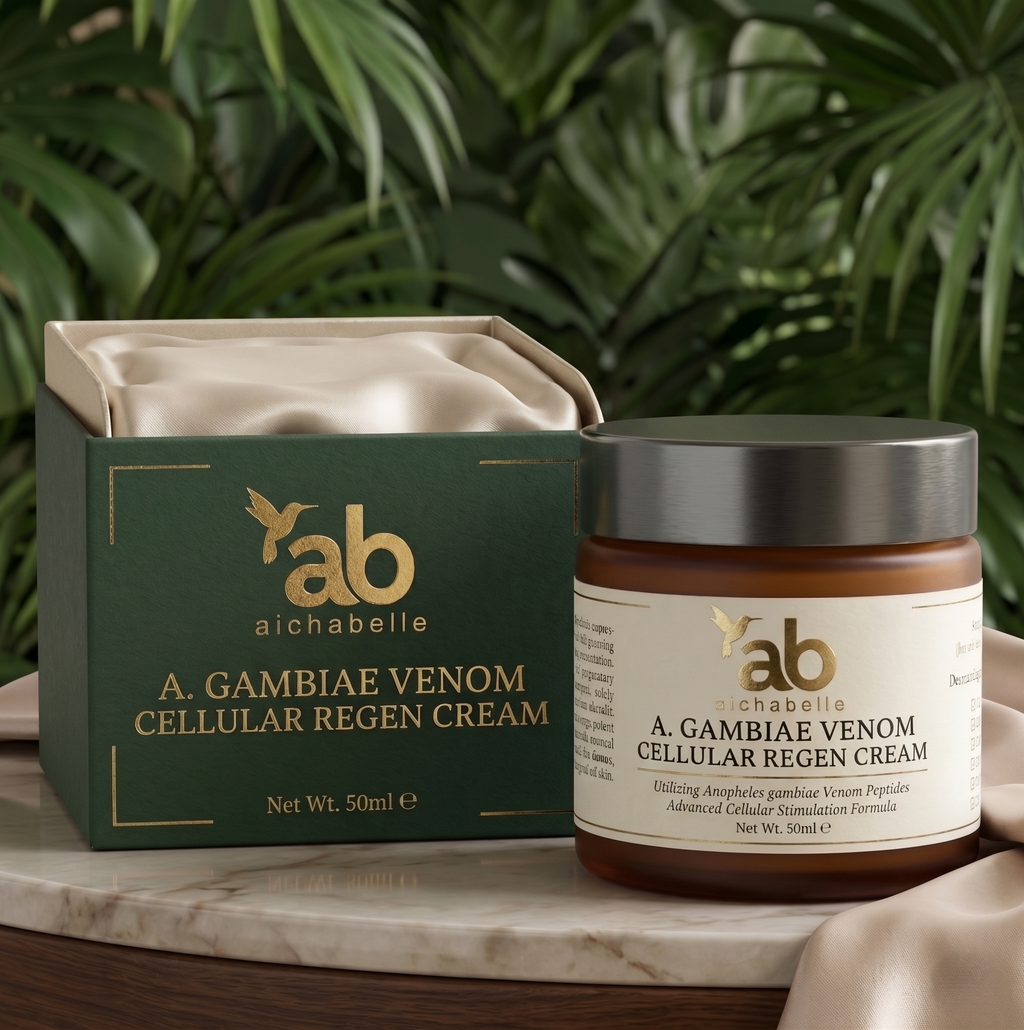 Aichabelle A. Gambiae Venom cellular regeneration cream 50ml jar with open presentation gift box