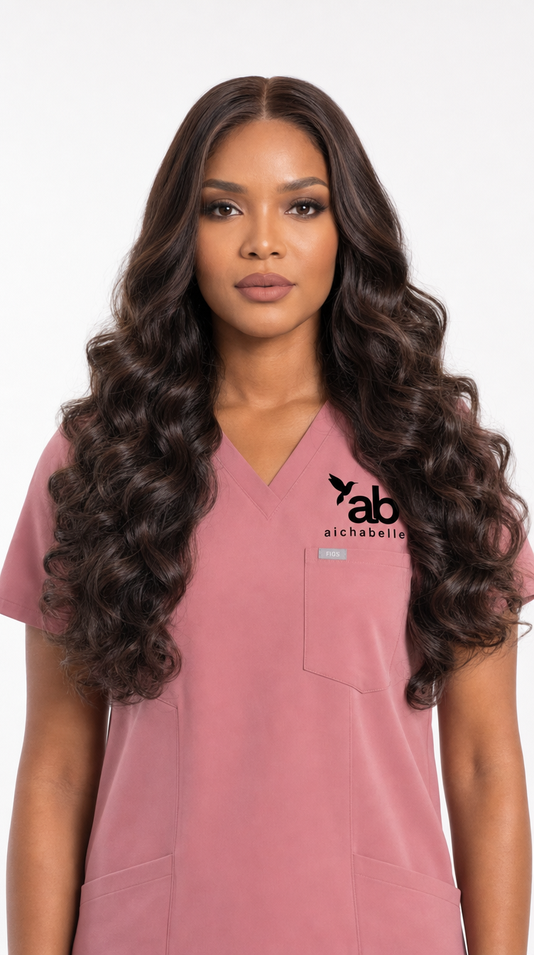 Aichabelle Silky Smooth Long Wave Wig — second view, lace front detail