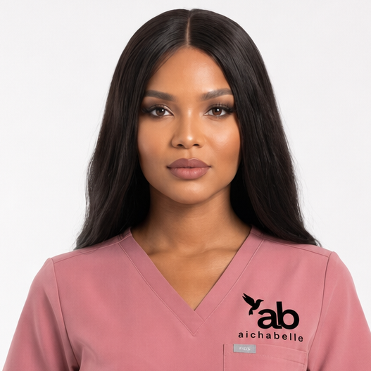 Aichabelle Straight Long Silky Wig — 24-inch straight, natural human hair, lace front