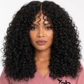 Aichabelle Curly Wavy Medium Wig — 20-inch curly, natural human hair, lace front