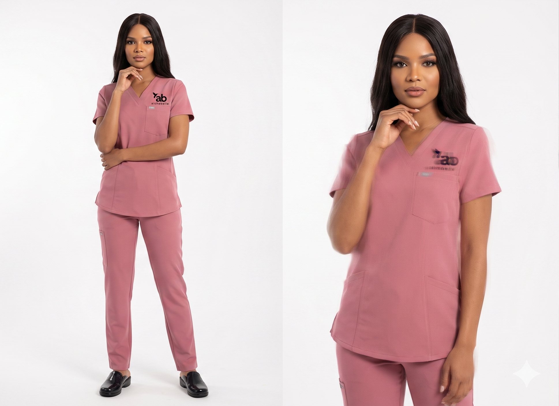 Aichabelle Straight Long Silky Wig — multi-view composition